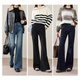 Yiyang (ESE-Y) brushed bootcut jeans for women 2025 autumn and winter bell bottoms, denim blue - small (height 155-160) 28