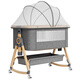Berceau d'alliage en aluminium Beilibang Aluminium Améliorable Berceau portable pliable multifonction BB lit nouveau-né le lit d'alliage en aluminium (tampon de coco-coco + table de couches + lit + lit