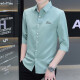 森马（Semir）商场同款男装2025夏季衬衫男条纹中袖韩版修身潮流半袖休闲小衫男 HT684黑色 M 90-105斤穿