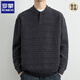 ROMON Henry collar sweater for men in autumn and winter, new thickened warm sweater for men, three-button inner base layer, dark gray M, about 95-115 Jin Jin equals 0.5 kg, can be worn