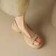 YRC Yierkang es muy hermoso ~ 2025 Sandalias versátiles informales de verano para mujeres Buces de pescado de color abierto Cake de esponja de pie a mitad y liviano Beige 35