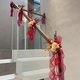 
Yonghuan Wedding Stair Handrail Decoration Wedding Room Layout Set Engagement Men's Indoor Wedding Supplies Wedding 3892 Big Red Pearl Ice Wire Cloth 4 meters