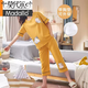 Pyjama modal pour les femmes en été avec des tampons mammaires intégrés en coton pur pur pantalon à manches courtes pour femmes pour femmes sans porter de soutien-gorge avec des tampons mammaires à sept points: 679 Barbie Bear M 75-95jin [Jin est égal à 0,5 kg]