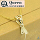 QIWN 18k gold pendant buckle simple filigree jade pendant melon seed buckle beeswax pendant rose gold clip button 18k gold large size