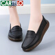 CARTELO leather bean shoes for women 2025 spring and summer shallow mouth flat cotton shoes versatile non-slip soft sole heel mother casual shoes white 826 genuine leather soft sole 35