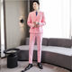 Men's three-piece suit suit Korean version slim fit groomsmen and groom wedding formal business casual professional suit jacket purple two-piece suit (suit + pants) XL XXL