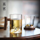 语森忆个人专用泡茶杯茶水分离男士带把喝茶水杯玻璃日式观山茶道杯子 9194鸿崖三件杯榉木450ML 200mL(含)-400mL(含)
