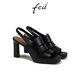 FED high heel fish mouth sandals summer new women's shoes black leather sandals women's S0414-YA572 black 35