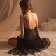 
Ono seven days couple flirting pajamas suspender nightgown for women with mesh pure and delicate style thin lace fun sexy bed nightgown transparent lace suspender skirt (breastless pad) + jacket One size 80-120Jin [Jin equals 0.5 kg]