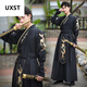 Uxst Original Hanfu Herrenkleidung Chinesischer Chinesischer Altstil Kampfkunst Schwertkämpfer Kostüm Herren -Schüler Männer -Gelehrte und Wissenschaftler der alten Kostümkleidung 825 Schwarzer Anzug + Armband L.