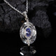 Libiao 2025 new French 925 silver tanzanite white crystal colored treasure necklace women's niche design high-end pendant natural white crystal garnet necklace