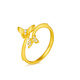 Mankalong gold ring for women 2025 new style Pianhua Butterfly Rhyme pure gold simple light luxury niche birthday gift for girlfriend 15 2.7g