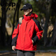 吉普（JEEP）情侣冲锋衣女秋冬季户外三合一薄款运动防风登山服夹克外套男 中国红1 1818 男款 两件套 2XL  男款 (135-150斤)