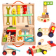 Reparaturwerkzeugkasten für Kinder mit Spielzeug Simulation Schraubmutterbaugruppe Frühschulgebäude 3 Jungen 2 Geschenke Plastikkasten Upgrade -Werkzeugkasten (einschließlich Werkzeuge insgesamt 5