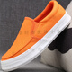 Klwpps lienzo zapatos espesos suela para hombres un pie pedal lienzo zapatos beijing zapatos para hombres primavera transpirable zapatos perezosos de la luz de moda 100 negros (estilo de lona) 8083 38