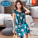 Palando Nightgown For Women the Summer Real Cotton Silk Cotton Silk Silk Pyjamas Thin à manchette à manches intermédiaires Mère d'âge Mère Vente de maison SECTRES SECTIONS VERT DROY
