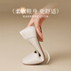 ZHR thick heel boat shoes for women, shallow mouth simple women's shoes for summer commuting single shoes for women AH677 beige 40