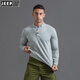 Jeep Spirit Pure Cotton Henry воротник толстовки мужская весна и осень тонкая рубашка Henry Модная толстовка Американская ретро повседневная базовая рубашка по древесным углу серой (толстовка Генри-воротника) M 110-120JIN [Джин равняется 0,5 кг]