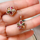 Shimei 2025 Spring and Summer New Natural Tourmaline Flower Pendant Ring Set 925 Silver Inlaid Luxurious Temperament Jewelry Women's Tourmaline Pendant