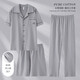 Catman (MiiOW) men's pajamas 2025 new three-piece set pure cotton short-sleeved trousers for summer thin styles, can be worn outside with larger size home clothes LMSJ9274 2XL Recommended 150-175Jin [Jin equals 0.5 kg]