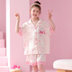 Shiru Meng Spring and Summer Cartoon Cardigan Pyjamas Children's Short-Sleeve Girls Summer Summer Suit Home Ice and Snow Silks 6629 # (Rainbow Pony) 110 enfants 8 tailles 100-110cm 30-40jin [Jin est égal à 0,5 kg]