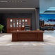 Manzhen's New Style Boss's Desk Sofá Oficina de escritorio Gran Descripción Manager Desk President Desk Desk Combinación Conjunto de 826# Descripción de la oficina 1.6 metros Tabla + Gabinete Auxiliar Doble + una silla + 4 Gabinete de puerta