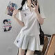 Xia Xinu (Xiarxeneu) Akademie Style JK Temperament Set 1391 Menschen Sammlung Uniformen Tausendfache Sternshosen Rock Kurzarm Shirt Taille Shirt Casual White (Polo-Hemd + Hosenrock) [Set] S s s s s s s s