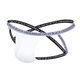 Sexy Men's Thong cruzó cuatro muslos y una ropa interior gay sexy hueca modal cómodo T-tousers White M