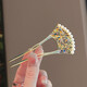 Painted hairpin hairpin new retro design pearl hairpin hairpin new Chinese style hairpin on the back of the head 3# glazed U-shaped hairpin