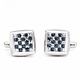 Nosskiss importierte Männer Manschettenknöpfe Swarovski Kristallhülle Nagelhemd Cuff Knopf Benutzerdefinierte Schreibkarten Geschenkbox Gold Manschettenknöpfe