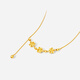 Saturday Blessing Yellow 18K Gold Necklace Star Flower Tassel Necklace Birthday Gift C0621043 40+5cm