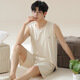 Shuo Gujin (SHUO GU JIN) official modal ice silk men's pajamas summer short-sleeved shorts thin teenagers large size can wear home clothes outside 3520# L