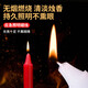 BAIGE emergency lighting candle straight wax cylinder power outage emergency long candle (pack of ten) red 2*20cm