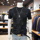 
ANDSEEYOU brand men's short-sleeved T-shirt 2025 summer new fashion letter printed round neck body shirt top JL7029 model purple XL