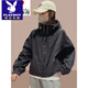 
Playboy (PLAYBOY) 2025 Spring and Autumn New Women's Short Jacket Small Casual Short Shot Jacket Hooded Double Zipper Top White L (Suggested 100 Jin [Jin equals 0.5 kg]-115 Jin [Jin equals 0.5 kg])