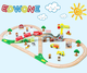Edwone70p Buchenzug Zugauto Kinderspielzeug kleiner Zug Zugspielzeug Toys Holzspielzeug 80p Bergbau Abenteuer + Farbbox E21A12