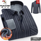 Woodpecker papa chemise automne et hiver des hommes d'âge moyen Ajouter des vêtements chauds épaissis de toison grand-père et de chemise décontractée d'âge moyen et de base de base