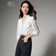 Late White New Product 2025 Autumn Style Elegant Shirt Fashion Lace Collar V-Neck Commuting Shirt Women White XL