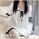 Yalu solid color square collar pajamas for women in summer 2025 new short-sleeved cotton internet celebrity shorts suit outside home clothes 761 with chest pad M [80-100 Jin [Jin equals 0.5 kg] wear]