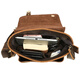 MVA (MVA) cowhide men's shoulder bag, genuine leather crossbody bag, Crazy horse leather retro casual men's shoulder bag trendy 6227 coffee color