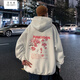 
Wu Quanwan Fat Brother Fatty 90-230Jin[Jin equals 0.5 kg] Sakura Sweater High Street Ins Thick Hood Autumn and Winter Style Hip Hood Men's Fashion Brand Loose Street Blowing Hiphop Jacket Trendy and Weight WY679/Black XL