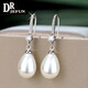 DRJEFUN earrings for middle-aged mothers, temperament pearl earrings, 2025 new trendy hook, long, atmospheric earrings, golden water drops
