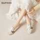 Daphne shallow mouth ballet dance shoes for women flat low heel lightweight commuter breathable sports and casual shoes Beige 38