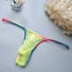 Taoluo Thong Men's Sexy Low Waist Transparent Pouch Men's Sexy High Elastic Underwear White S