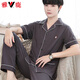 Yalu high-end 2025 new pure cotton pajamas for men's summer thin short-sleeved trousers for home clothes thin large-size suit Double bag pure cotton short-sleeved trousers 691 L Weight 100-130Jin [Jin equals 0.5 kg]