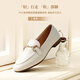 Belle Sheepskin Style British Style Flofer Pequeños zapatos de cuero plano Suelas planos de la belleza retro profunda A7H1DAA4 Color de albaricoque 36