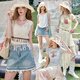 
Fairy's pocket [hehehe no hehe] wave-style white dress for women 25 years summer new T-shirt skirt suit skirt lace off white (chiffon suspender dress) S
