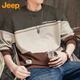 Jeep (JEEP) sweatshirt men's autumn and winter trendy loose long-sleeved T-shirt men's casual tops men's gray green XL
