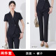 
Summer professional suit short-sleeved small suit collar coat for women new style hotel front desk workwear formal suit waist-hugging work new style blue single piece suit (JY6210) S