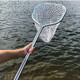 Super strong and durable one-piece stainless steel copy net for big fish and big things, fishing net copy net bag, fish copy net supplies, total length 80 cm, 42 strands of plastic wire mesh, mesh 2.5cm